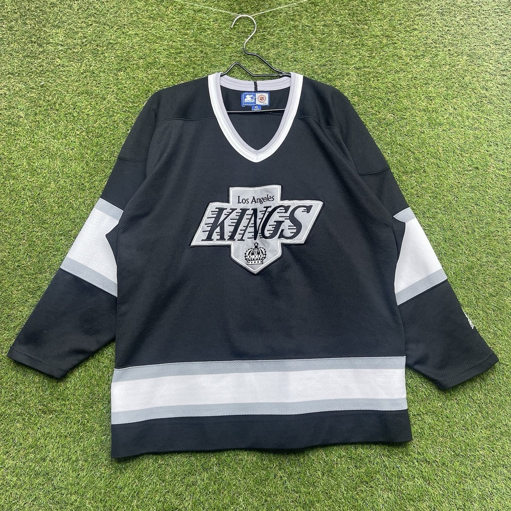 Vintage Los Angeles Kings Hockey Jersey Mens XL Black NHL Starter 90s Blank